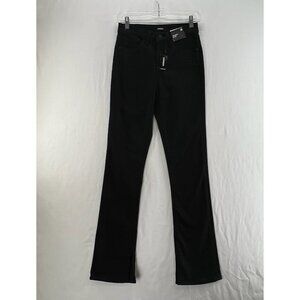 Express Skyscraper Mid-Rise Jeans Women 2R Hyper Stretch Vented Inside Hem Black